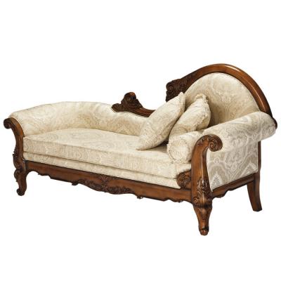 China Antique Wood Living Room Sofa Chaise Longue Classic Carved American Style Fabric Chair Convertible Chairs In Living Room zu verkaufen