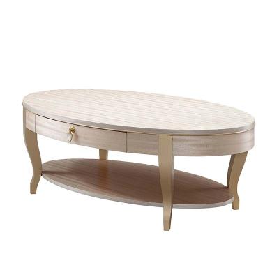 Cina Modern luxury office rustic wooden coffee tables set for living room oval wooden coffee table in vendita