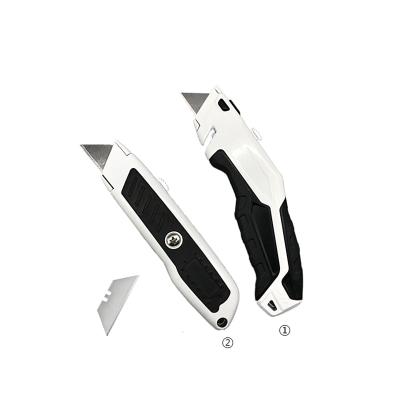 China 2020 Quick-change Amazon Success New Design Security Office Paper Cutter Knife Aluminum Retractable Cutter Blade for sale