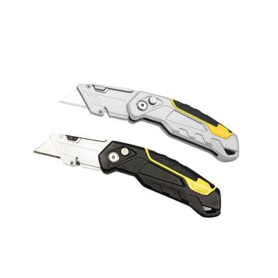 China Hot Sales Quick-change Hot Sales Black Blue Aluminum Folding Cutter Utility Knife for sale