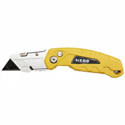 China Quick-Change Professional Aluminum Utility Folding Knife Cutter With Trapezoid Blade for sale