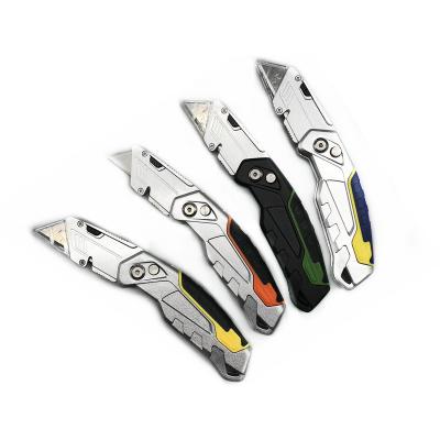 China SK5 Open Blades Zinc Alloy Trapezoidal Folding Replacement Factory Slide Yuyao Cutter Utility Pocket Knife for sale