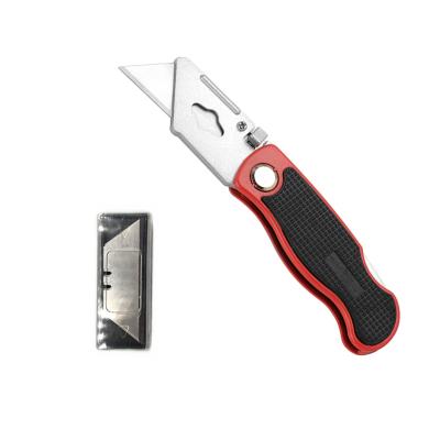 China Quick-Change Professional Zinc Alloy Quick Change Blades Foldable TPR Cutter Utility Knife for sale