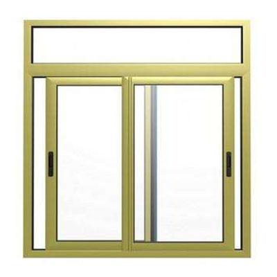 China Modern Aluminum Gold Color Fixed Windows With Mosquito Net for sale