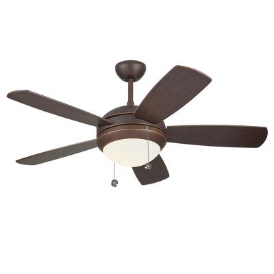 China Traditional High Quality Nordic Roman Bronze LED 20W 5 Blades Household Living Room Dining Room Single Ceiling Fan Light for sale