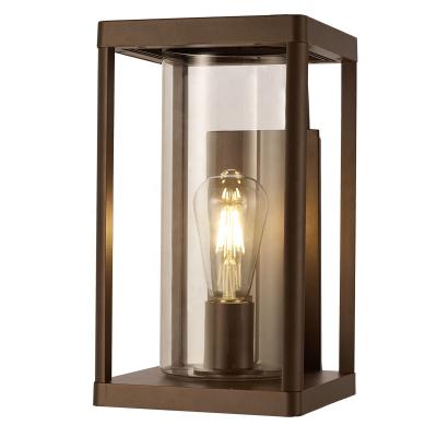 China Modern Outdoor Lighting Bronze Finish 1-Light Glass Sconce Modern Outdoor Wall Sconce Light Fixtures for sale