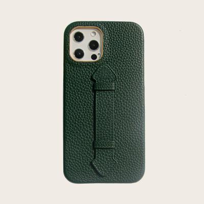 China Embossing Logo Sleeve Genuine Leather Backcover Phone Case For Iphone 12 Case For iphone for sale