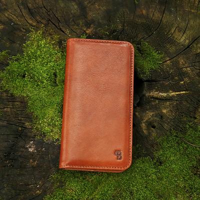 China Fanshion Brown vegetable tanned leather wallet opening case, for iphone leather case for sale