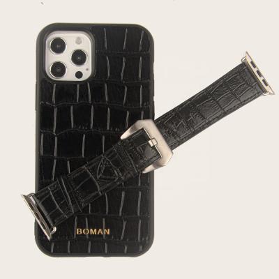 China Leather Fashion Customized 38/40/42/44 Mm Genuine Genuine Apple Leather Watch Strap For Men for sale