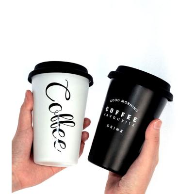 China Viable Coffee Mug With Straw Creative Home Travel Student Gift Reusable Stainless Steel Coffee Mug Cup For Office for sale