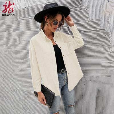 China Custom Made Winter Women's Top Casual Anti-pilling Long Sleeve Black Button Down Shirt For Women for sale