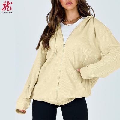 China Wholesale High Quality Luxury Anti-wrinkle White Heavy White Heavy Blank Zipper Ladies Women's Hoodies for sale