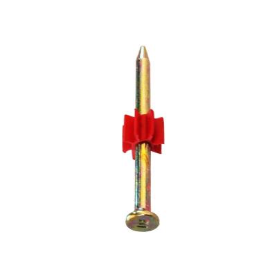 China High Quality Carbon Steel Drive Pin With PVC Red Shoot Nail For Nail Powder Gun With Big Factory 30 Years for sale