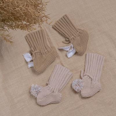 China Lightweight Cotton Knitted Baby Sock Infant Booties Baby Socks Customized Shoes For 0 To 3 Months Newborns for sale