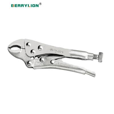 China Berrylion High Quality 45# High Carbon Steel Chromated Plated Round Locking Pliers Jaw Vise Wear Resistant Handle Clamping DIY Tools for sale