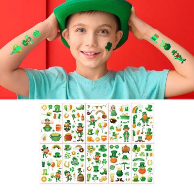 China Temporary waterproof bar luminous Irish National Day Party Children's Cartoon tattoo sticker for sale