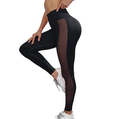 China Breathable Custom Wholesale Running Gym High elasticity High Waist Hollowed out exercise Yoga leggings Leggings for women for sale