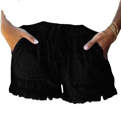 China QUICK DRY Wholesale custom high waist casual stretch to show thin denim shorts women's pants for sale