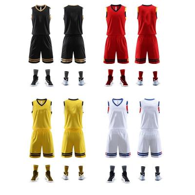 China Anti-Bacterial Wholesale high-quality custom designed basketball clothing adult team club basketball uniform reversible basketball uniform set for sale