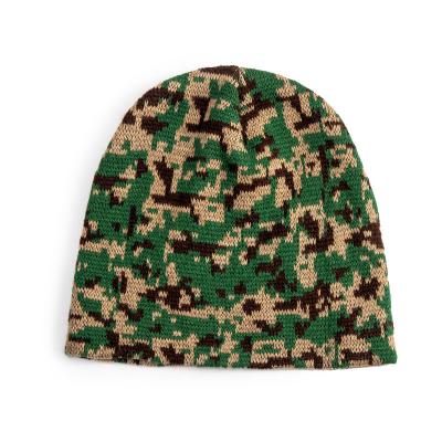 China COMMON hot sale green camouflage printed skullcap jacquard skullcap hat skull knitted custom printed skullcap hats for sale