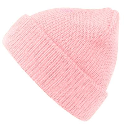 China Autumn Winter Wholesale Knitted Beanie COMMON in bulk 100% acrylic warm pink beanie girl beanie for sale