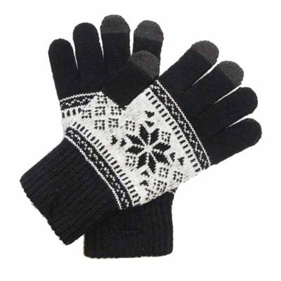 China Jacquard Men Women Magic Thermal Warm Acrylic Jacquard Knit Sport Ski Winter Snow Gloves Cold Weather Texts Smartphone Touch Screen for sale