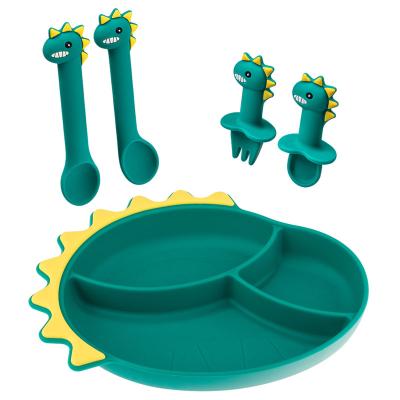 China Suction Non-Slip Tableware BPA Free Set Learning Baby Silicone Feeding Dish for sale