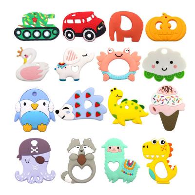 China BPA Free Antibacterial Soft Silicone Animal Teething Toys Teether For Baby Teething Beads for sale