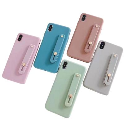 China Corner Four Protect Durable Texture Silicone TPU Shockproof Thickened Frosted Liquid Candy Phone Case For iPhone XS/XR/XS Max 11 With Back Stand for sale