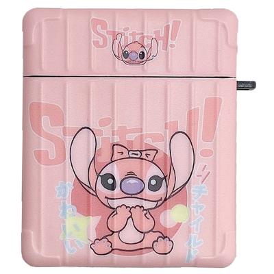 China Cute Blue Stitch Easy Shockproof Waterproof Portable Cartoon Earphone Cases For Airpods 2 1 Case Clear Soft Silicone Earphone Cover For Airpods pro 3 Coque for sale