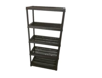 China Suitable for outdoor 36X18 INCH plastic shelf, 5 tire heavy duty plastic shelving, storage plastic shelf for sale