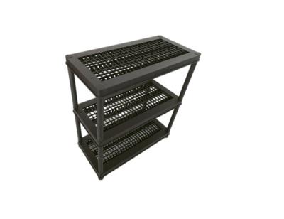 China Suitable for outdoor 36*18 inch plastic shelf, 3 tire plastic shelving unit, plastic storage shelf for sale