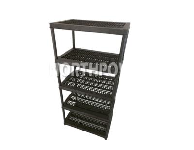 China Suitable for 36X24*84INCH outdoor plastic shelf, 5 tire heavy duty plastic shelving, plastic shelf for sale