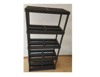 China 36X18 Inch Stocked Plastic Shelf, 5 Tier Heavy Duty Plastic Shelves, Plastic Shelving Unit for sale