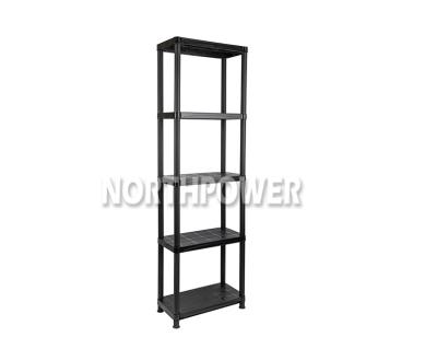 China Suitable For Outside 28X15X72 Inch Plastic Shelf 5 Tier for sale