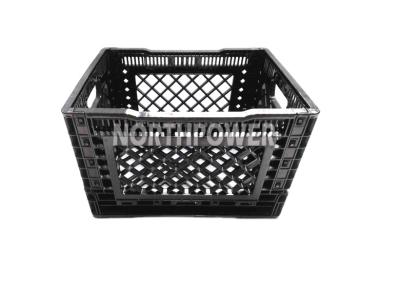 China Mesh Heavy Duty Collapsible Collapsible Stackable Plastic Vegetable Wine Fruit Vegetable Wine Storage 26 Quart Agricultural Milk Crate for sale