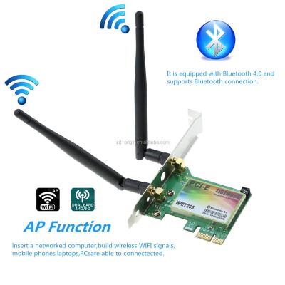 China Desktop 1167mbps Gigabit WiFi Dual Band Wireless Adapter with Antenna BT 4.0 PCI-E WiFi High Gain Wireless Network Adapter for sale