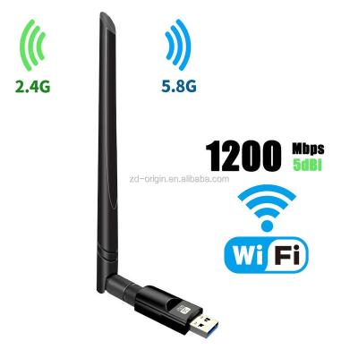 China AC1200M USB3.0 WIFI Adapter wifi USB dongle desktop receiver with 5dBi antenna for sale