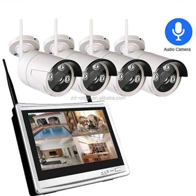 China 4Pcs NIGHT VISION 12.5inch Outdoor/Indoor WiFi NVR Wireless NVR Kit 4CH Wireless NVR Kit With Night Vision for sale