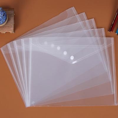 China Eco-friendly Transparent Instant Waterproof Envelope Document File Button File Folder Holder Plastic Bag for sale