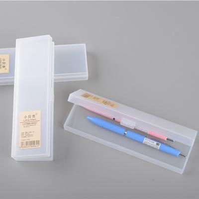 China Custom Lightweight Eco-friendly Frosted Translucent Plastic School Pen Stationery Box For School /home Pencil Case for sale