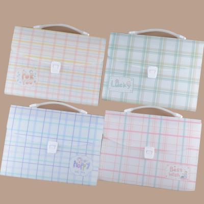 China Eco-friendly High Quality A4 Size Document File Bag Portable Plastic Folder With Handle for sale