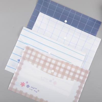 China Eco-friendly Clear Hot Sale PP Stationery A4 PP Button Envelope Folder Flash Bag for sale