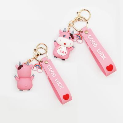 China Rubber Manufacturers Customized Cute Small Gift Cartoon Design Silicone PVC Keychains Key Chain for sale