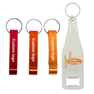 China Personal Safety Beer Metal Bottle Openers Sublimation Custom Key Chain Bottle Opener With Logo for sale