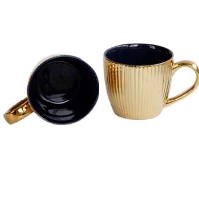 China Coffee Hot Sale Ceramic Mugs Wholesale 320ml Porcelain Mugs Coffee Mugs Gold for sale