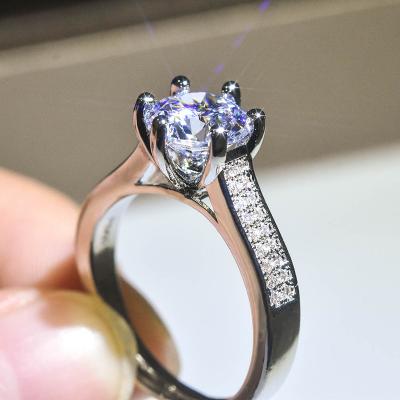 China High Quallity Hot selling Luxurious Platinum Ring pt950 platinum plated zircon ring Moissanite engagement ring for sale