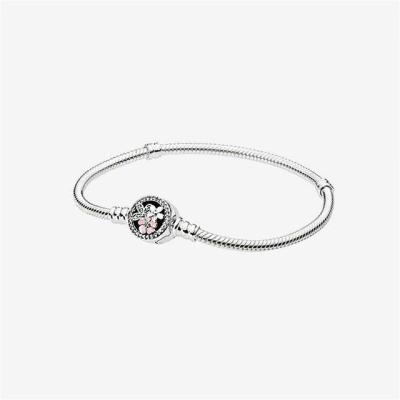 China Vintage 925 Sterling Silver Charm Jewelry Infinity Knot Heart-shaped Rose Bead Sliding Bracelet Pad Crystal Fits Original for sale