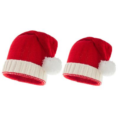 China COMMON Christmas Party Supplies Classic Red Santa Hat Custom Christmas Decorations  Prop Sknited  Christmas Hat for sale