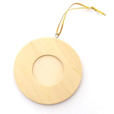 China China Organizer High Quality Even Cute Round Mini Sublimation Wooden Photo Frame for sale